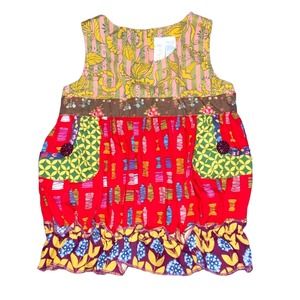 4 Matilda Jane Paint By Numbers Boutique Red Jester Shasta Bubble Tunic Tie Top